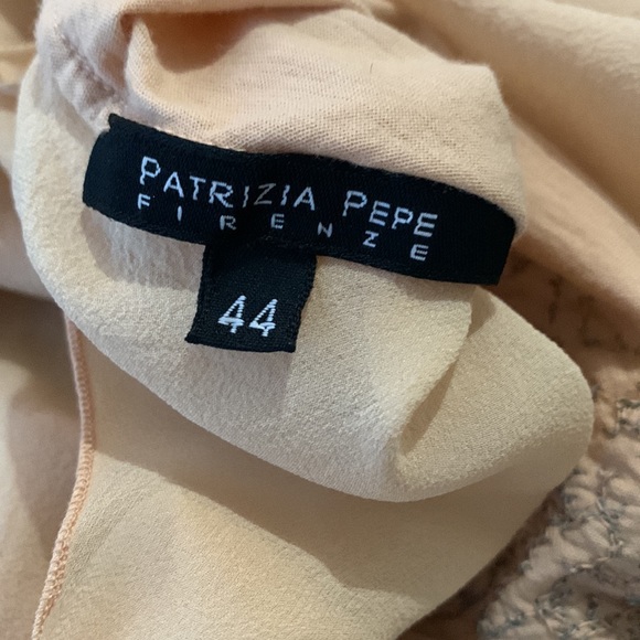 Patrizia Pepe Front silver Sequin Silk Blend Top Tunic Blouse, size 44 M - Picture 11 of 12